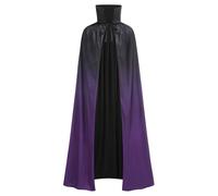 AGCOAH Adult Vampire Cloak Men Women Two Sides Reversible Stand Collar Magician Cape Halloween Devil Witch Masquerade Cosplay, Gradient Purple, 35.4inch