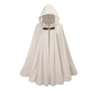 AGCOAH Elf Cape Medieval Cloak Men Cloak with Hood Men Hooded Halloween (Beige-51 INCH)