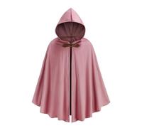 AGCOAH Elf Cape Medieval Cloak Men Cloak with Hood Men Hooded Halloween (Pink-39 INCH)