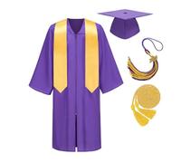 AGCOAH Graduation Gowns for Adults Robe Masters Cap and Bachelor 2026 Commencement Ceremony Choir Robes （6PCS-Purple-51）