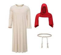 AGCOAH Jesus Costume for Men Christ Saint Joseph Outfits Adult Biblical Religious Robe 3PCS Halloween Christmas Cosplay XLarge