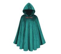 AGCOAH Mens Renaissance Medieval Hooded Cloak Victorian Steampunk Costume Cosplay, Lake Blue, 31"