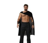 AGCOAH Roman Soldier Costume Men Black Cloak Medieval Cape Roman Gladiator Costume Samurai Costume Renaissance Greek Warrior Costume (Black-108CM/43INCH