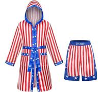 AGCOAH Wrestling Costumes for Men Roxer Robe Boxing Shorts Men Fight Club Costume American Flag Costume (US Flag-M)