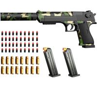 AGDLLYD Toy gun with soft bullets,toy gun with ejectable magazine and bullets-1:1 size toy gun with magazine for safety training or play,unique gift-Army green
