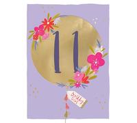 Age 11 Birthday Girl 11th Blooming Birthday Fun! Contemporary Birthday Card ELML016