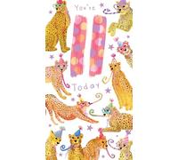 Age 11 Female 11th Birthday Card Cheetahs 9" x 5" Lovely Verse