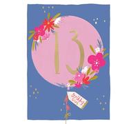 Age 13 Birthday Girl 13th Blooming Fun! Contemporary Birthday Card ELML020