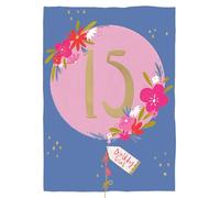 Age 15 Birthday Girl 15th Fifteen & Fabulous! Contemporary Birthday Card ELML024