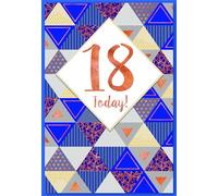Age 18 Male Birthday Card - Blue and Silver Foil Beer Bottles and 18th 9" x 6"