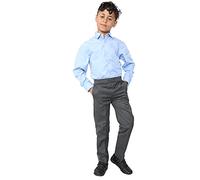 Age 2-10 Boys Pull Up Trouser Elasticated Back Easy to Wear School Uniform (Grey, 4-5)