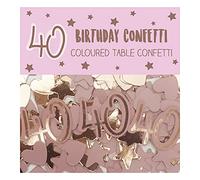 Age 40 Paper/Foil Confetti Pink/Rose Gold