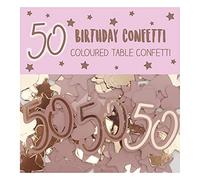 Age 50 Paper/Foil Confetti Pink/Rose Gold