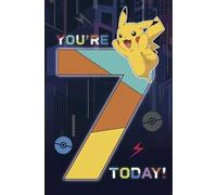 Age 7 Birthday Card, Pokemon Age 7 Birthday Card, Birthday Card for Age 7 Pokemon, 7th Birthday Card