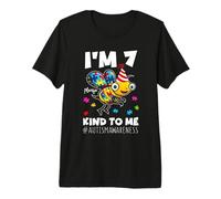 Age 7 Year Old Birth Bee Puzzle Kind April Autism Awareness Premium T-Shirt