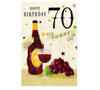 Age 70 Birthday Card - Red Wine Drink 70th 7.5" x 5.25" A115