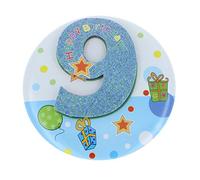 Age 9 Boy Giant Birthday Party Mega Badge 14.5cm x 14.5cm - 9th Birthday