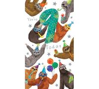 Age 9 Male 9th Birthday Card Sloths 9" x 5" Lovely Verse