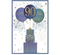 Age 90 Birthday Card - Mens Male Script 90th- Size: 7.5" x 5.25" MB