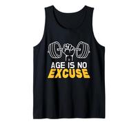 Age is No Excuse Gym Weightlifting Motivation Design Tank Top
