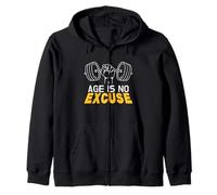 Age Is No Excuse Gym Weightlifting Motivation Design Zip Hoodie