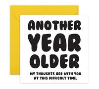 Age Joke Birthday Card - “My Thoughts Are With You” - Hilarious Card for Friends, Family, Brother, Sister, Aunt, Uncle, Colleague, Coworker, Neighbour, Lads, Mate, BFF, Bestie -Comes with Stickers