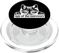 Age Of The Introvert Shy Cat Funny Introvert Joke Sarcastic PopSockets PopGrip for MagSafe