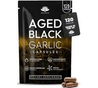 Aged Black Garlic Extract 12,000mg - Aged Black Garlic Bulb Extract 100:1 | 120 Capsules - 4 Month Supply | Antioxidant and Cholesterol Support | Gluten Free Capsules - Made in the UK by Hellenia