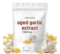 Aged Garlic Extract,7500mg 15:1 Concentrate, Odourless Garlic Capsules, Garlic Capsules for Heart & Immune Health, Natural Black Garlic Extract, 300 Count with Resealable Pouch, Non-GMO, Gluten-Free