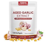 Aged Garlic Extract-7500mg Odorless Garlic Capsules 24 Months Odourless 15:1 Concentrate for Heart & Immune Support -120 Softgel