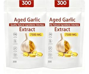 Aged Garlic Extract - 7500mg Odorless Organic Garlic Extract, Vegetarian, 300pcs ,2pcs
