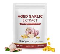 Aged Garlic Extract Capsules 120 Counts - Odourless Softgels, 15:1 Concentrated Formula, Equivalent to 7,500 mg Fresh Garlic, Non-GMO, Gluten Free, Daily Food Supplement