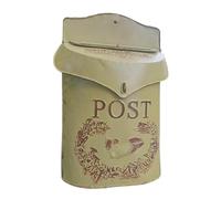Aged Shabby Chic Wall Mounted Metal Mailbox, Decorative Mailboxes for House Outside, Secure Postbox with Envelope Slot, 11" x 4" x 16"(Yellow)