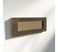 Aged Solid Brass Reeded Letter Box Plate 255mm x 75mm Sprung Forged Front Door - AB Hardware