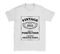 Aged to Perfection 1942 Mens T-Shirt Gift Present 80th Birthday Gift Present for dad for him Birthday Present White
