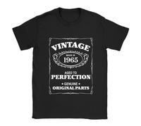 Aged to Perfection 1965 Mens T-Shirt Gift Present 57th Birthday Gift Present for dad for him Birthday Present Black