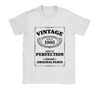 Aged to Perfection 1966 Mens T-Shirt Gift Present 56th Birthday Gift Present for dad for him Birthday Present White