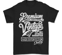 Aged to Perfection Vintage 59th Birthday 1966 Mens T-Shirt 100% Cotton Black M