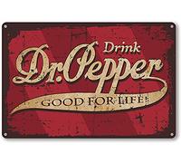 Agedsign Dr.Pepper Vintage Metal Tin Sign for Home Bar Pub Restaurant Wall Decor - Best Retro Signs Decor Gift for Women Men Friends - 8x12 Inch