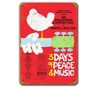 Agedsign Woodstock Poster, Vintage Metal Wall Art Woodstock Tin Sign for Bar Home Man Cave Coffee Decor 8x12 Inches