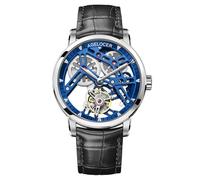 AGELOCER Manual Mechanical Watches, Skeleton Tourbillon Wrist Watch with Mechanical Movement and Skeleton Dial Luxury Dress Watch, ACL:9004A1, Mechanical