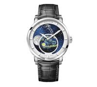 AGELOCER Moon Phase Watch Original Design, Automatic Mechanical Watches for Men, Leather Strap Waterproof Dress Watch Mens Gift, 6401A1, Mechanical, Astronomical Elegance, Timeless Luxury, Celestial