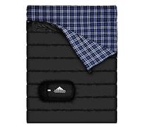 AGEMORE Cotton Flannel Double Sleeping Bag for Adults, Queen Size 2 Person Sleeping Bag for Camping Biking or Backpacking, Waterproof & Lightweight for Truck,Tent or camper van