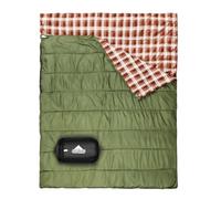AGEMORE Cotton Flannel Double Sleeping Bag for Adults, Queen Size 2 Person Sleeping Bag for Camping Biking or Backpacking, Waterproof & Lightweight for Truck,Tent or camper van