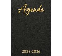 Agenda 2025 2026: Cuir Noir & Doré | Semainier (1 semaine sur 2 pages) | Grand format - A4 | 21x29,7 cm | Planning hebdomadaire horizontal | Août 2025 ... 2026 | Lignes & to-do list | Organisation