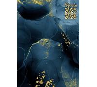 Agenda 2025 2026: Encre Bleue & Or | Semainier (1 semaine sur 2 pages) | Grand format - A4 | 21x29,7 cm | Planning hebdomadaire horizontal | Août 2025 - Juillet 2026 | Lignes & to-do list | Aesthetic