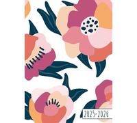 Agenda 2025 2026: Fleurs Roses Modernes & Minimalistes | Semainier (1 semaine sur 2 pages) | Format A5 | 15x21 cm | Planning hebdomadaire horizontal | Août 2025 - Juillet 2026 | Lignes & to-do list