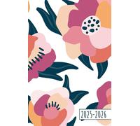 Agenda 2025 2026: Fleurs Roses Modernes & Minimalistes | Semainier (1 semaine sur 2 pages) | Format de poche - A6 | 10x15 cm | Planning hebdomadaire horizontal | Lignes & to-do list