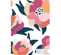 Agenda 2025 2026: Fleurs Roses Modernes & Minimalistes | Semainier (1 semaine sur 2 pages) | Grand format - A4 | 21x29,7 cm | Planning hebdomadaire horizontal | Lignes & to-do list