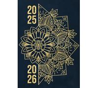 Agenda 2025 2026: Mandala Bleu Nuit & Or | Semainier (1 semaine sur 2 pages) | Grand format - A4 | 21x29,7 cm | Planning hebdomadaire horizontal | Août 2025 - Juillet 2026 | Lignes & liste de tâches